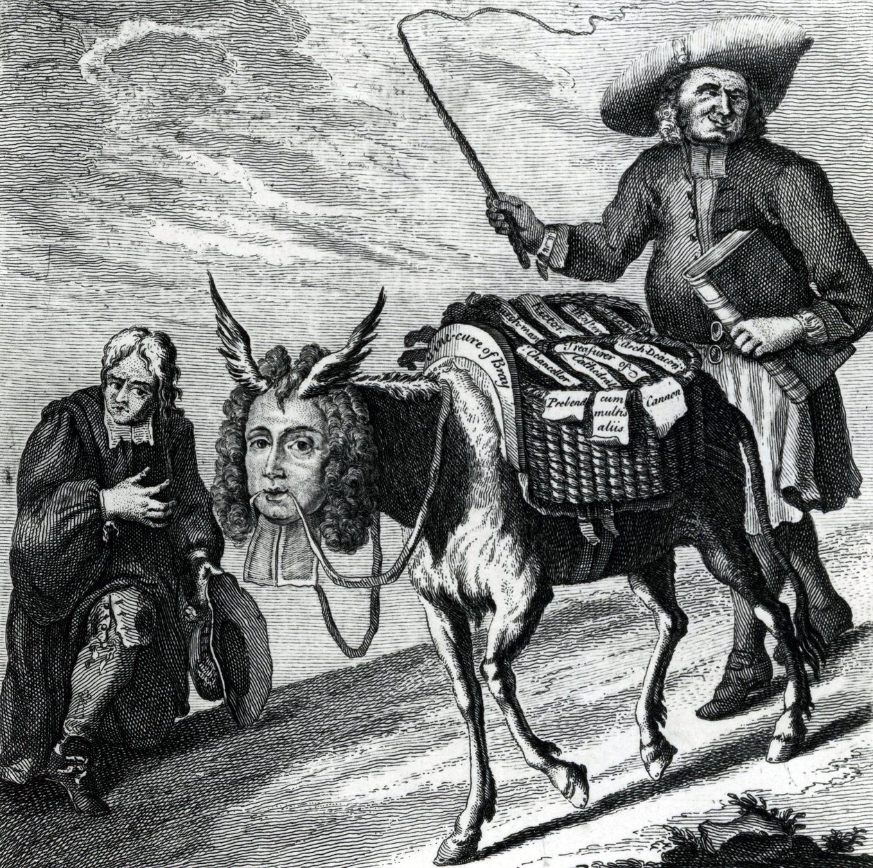 Et æsel fyldt med kirkelige præferencer, 1737 af English School