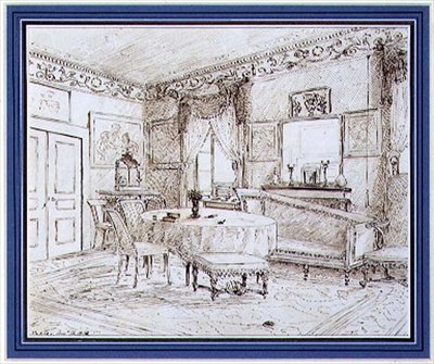 En engelsk Regency salon interiør, London af English School