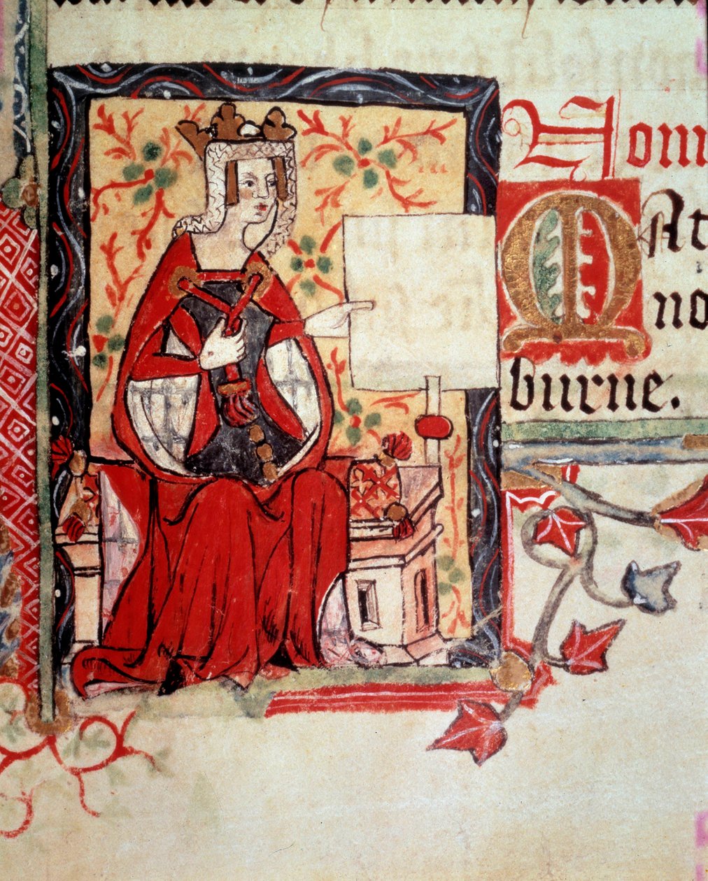 En illumination, der forestiller Mathilde Kejserinden (ca. 1102-1167), også kendt som Maud og Mathilde af England, hustru til Henrik V af Det Hellige Rige, og som stammer fra bogen "Histoire d