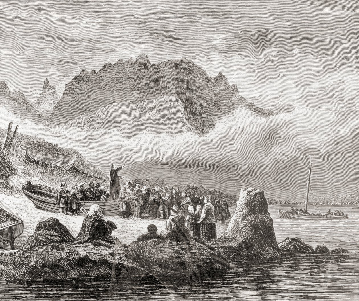 En friluftstjeneste på Isle of Skye, Indre Hebriderne, fra 