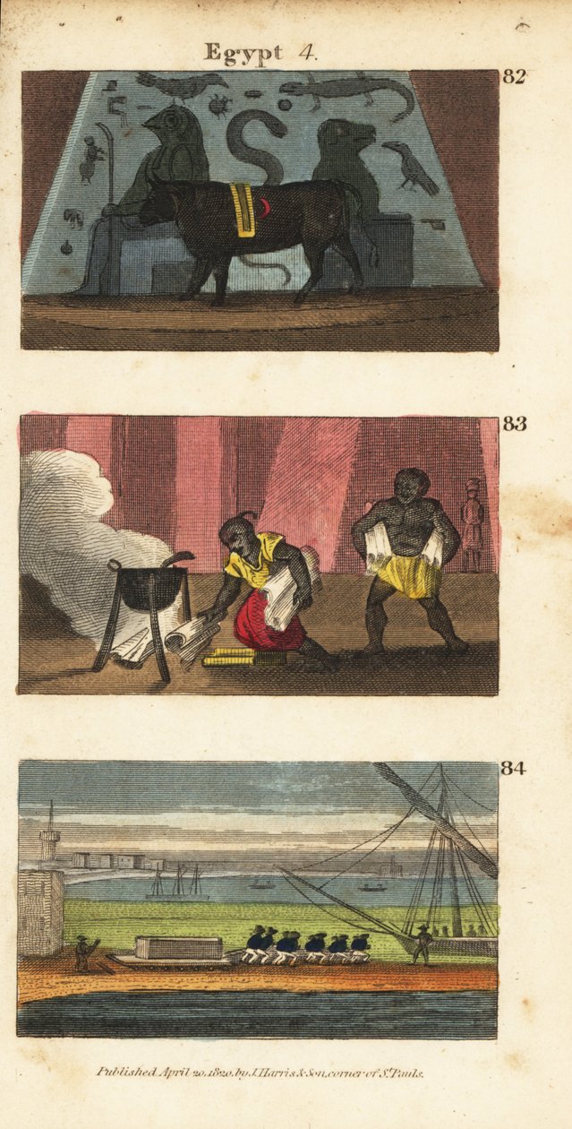 Det gamle egyptiske idol Osiris som en okse 82, Omar Saraceneren, der brændte Ptolemæus Soters bibliotek i 642 83, og Napoleons tropper bragte Alexanders grav 84 væk af English School