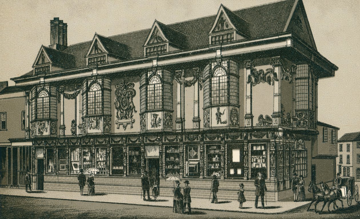 Ancient House, Ipswich (litografi) af English School