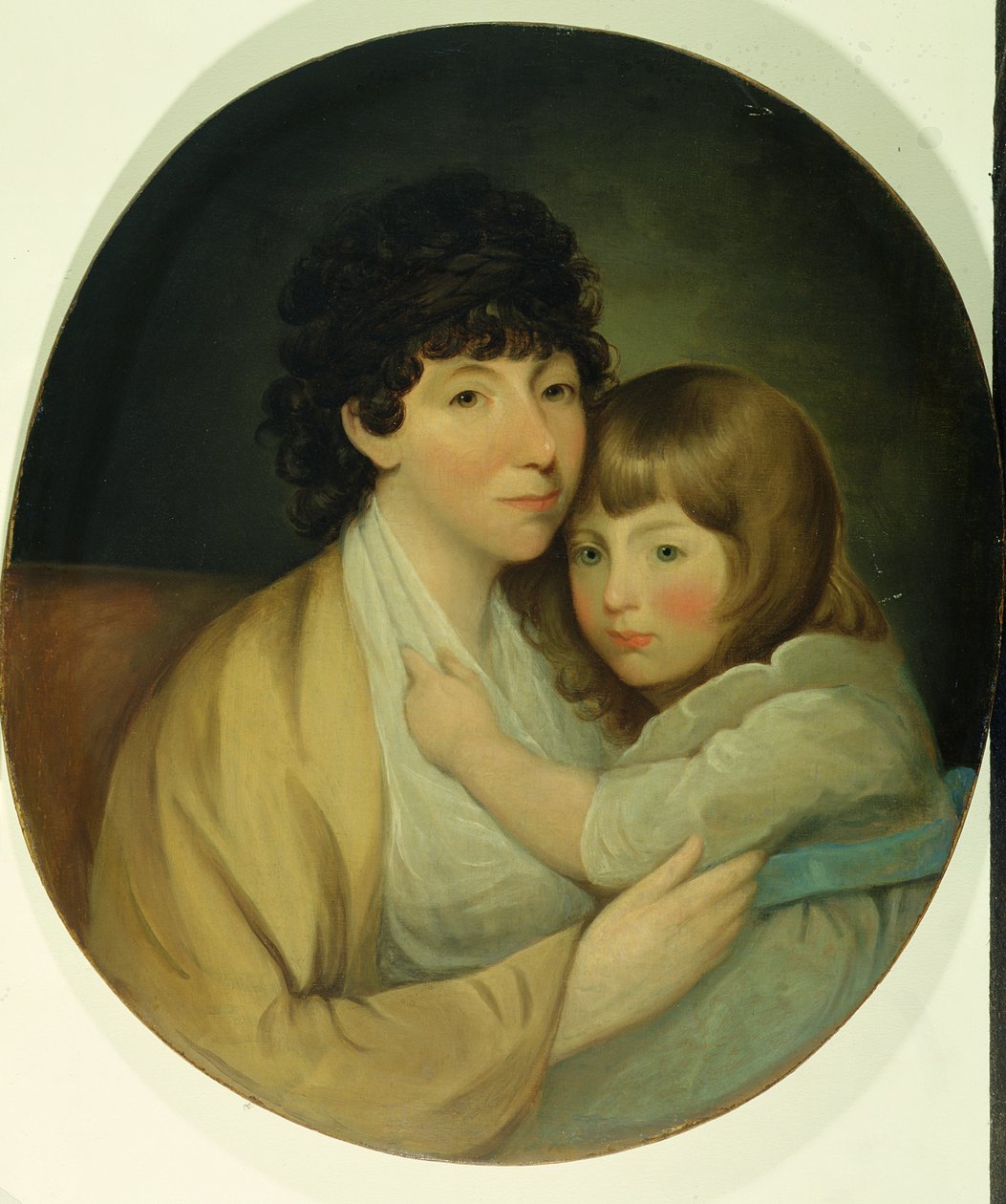 Anna Maria White (Mrs Charles Trench) og barn (olie på lærred) af English School