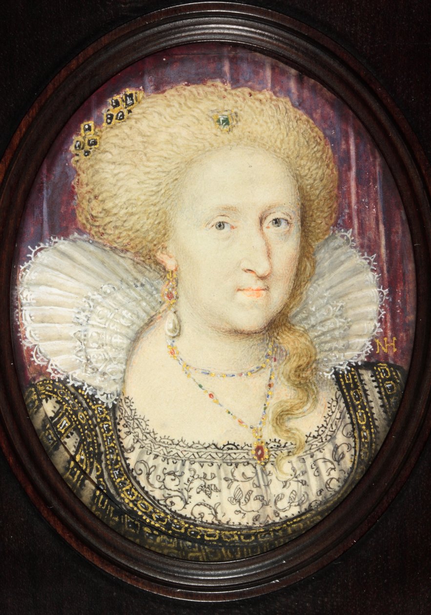 Anne af Danmark (akvarel på vellum) af English School