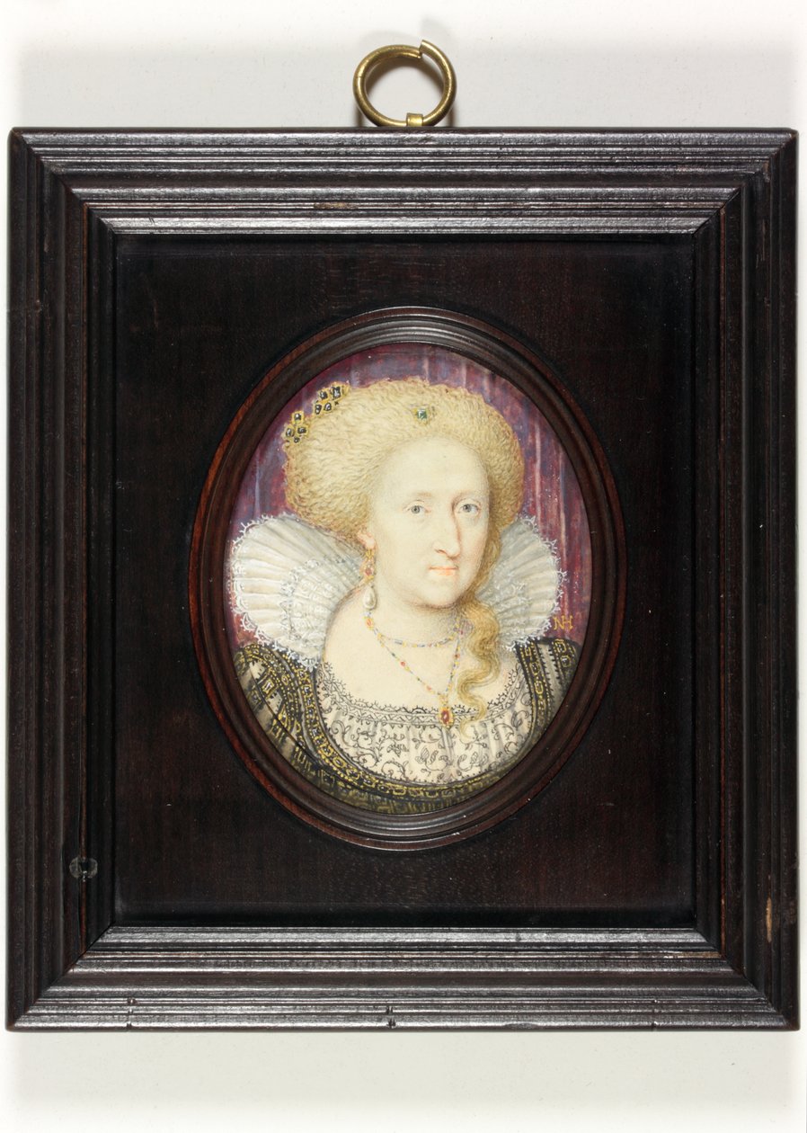 Anne af Danmark (akvarel på vellum) af English School