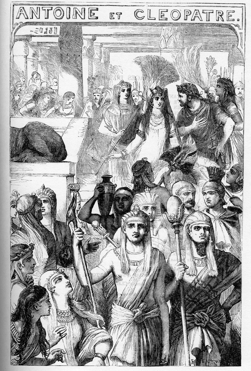 Antoine et Clopatre (Antony og Cleopatra) - Illustration i "" Completes de William Shakespeare""" 1866 - Illustrationerne og den generelle form for denne udgave er lånt fra Cassells illustrerede Shakespeare, udgivet i London af English School