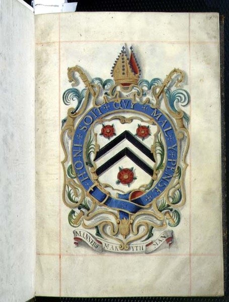 Arkiv 3693 fol.1 Coat of Arms from a Benefaction Book of New College, Oxford af English School