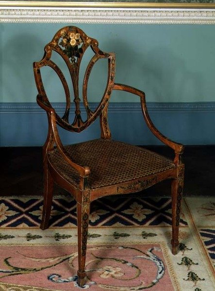 Lænestol, af George Seddon, ca.1780 (malet træ) af English School
