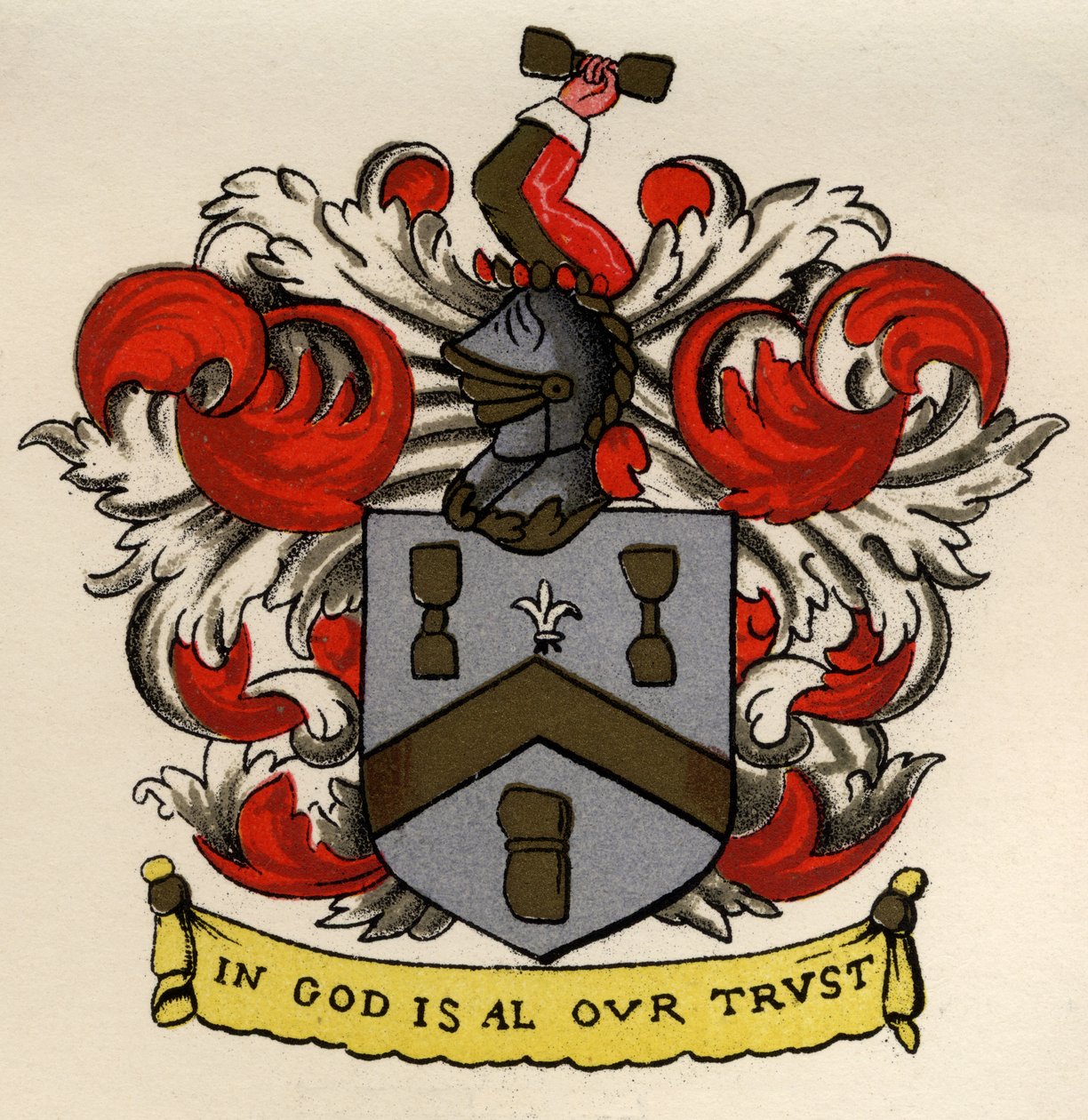 Arms of the Bricklayers and Tilers of the Gateshead Chapter, 1671, fra The History of Freemasonry, bind II, udgivet af Thomas C. Jack, London, 1883 af English School