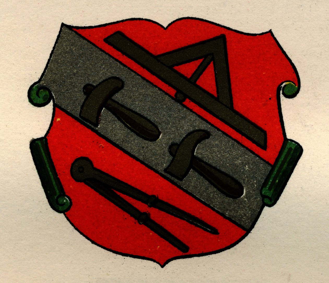 Arms of the Stone Masons of Strasburg, fra The History of Freemasonry, bind II, udgivet af Thomas C. Jack, London, 1883 af English School
