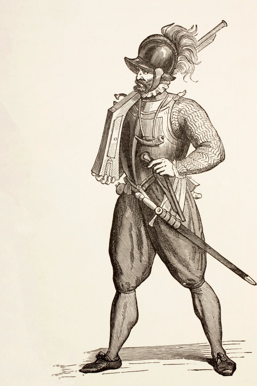 Arquebusier fra det 16. århundrede, ca. 1880 af English School