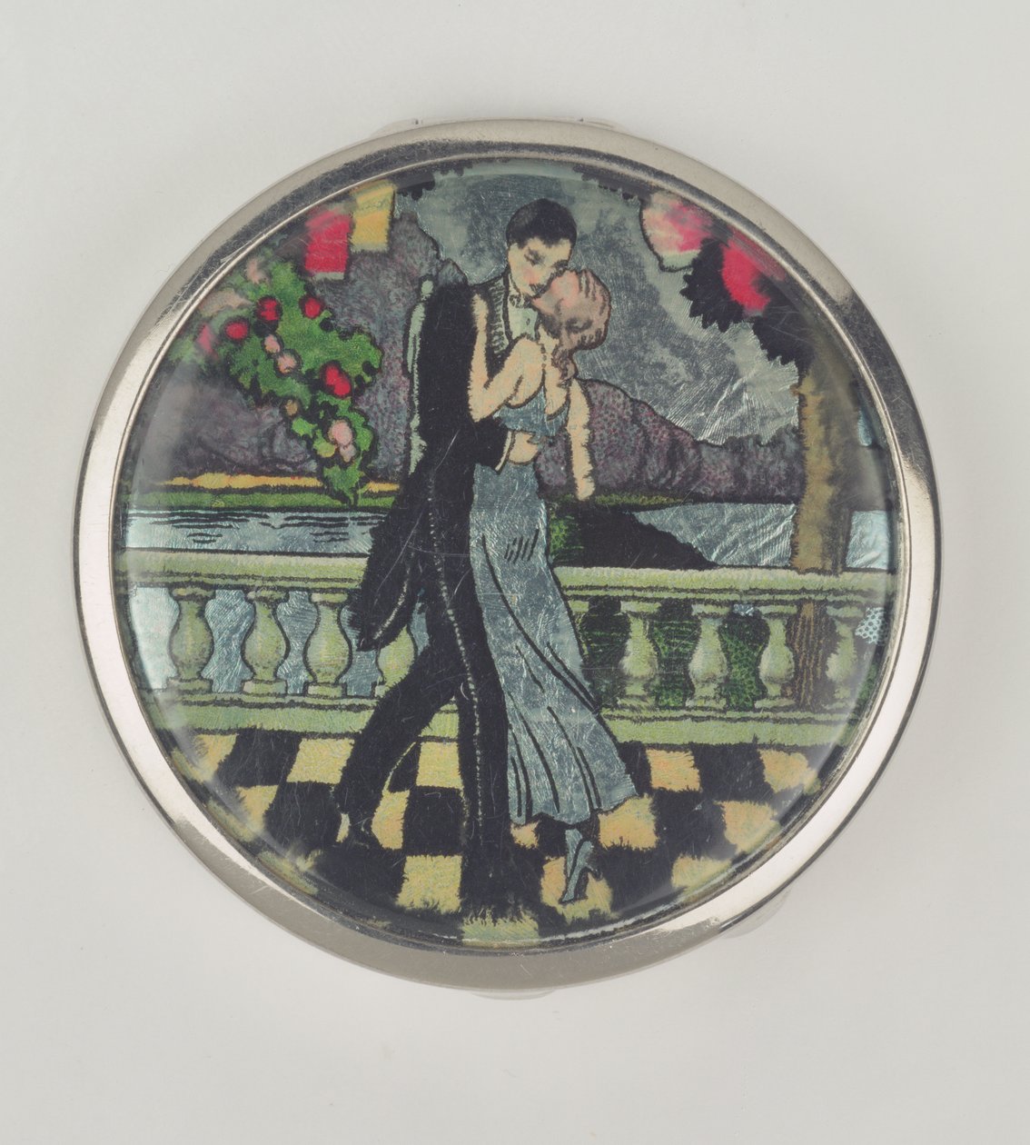 Art Deco Dancers Powder Compact, lavet af Stratnoid, 1920-30 (emalje) af English School