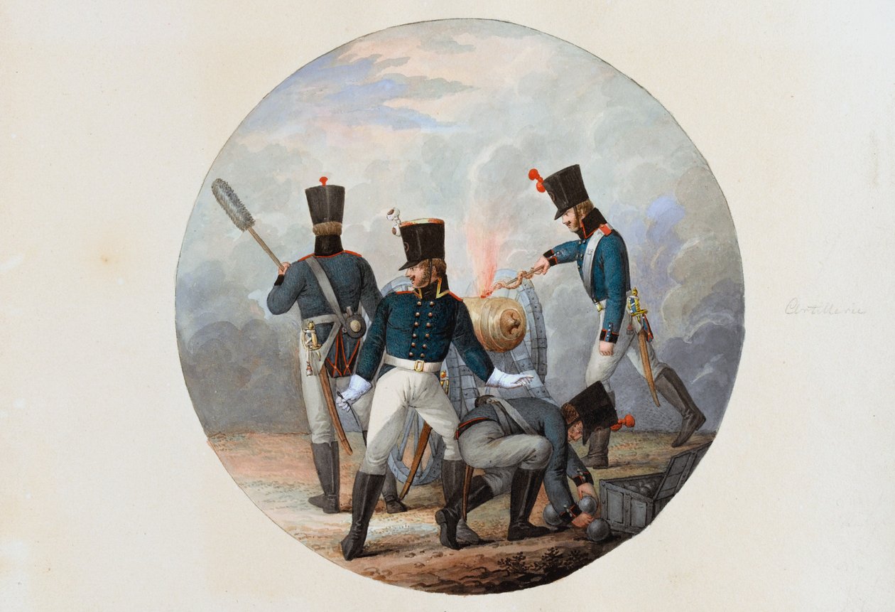 Artilleri, ca. 1807 (akvarel på papir) af English School