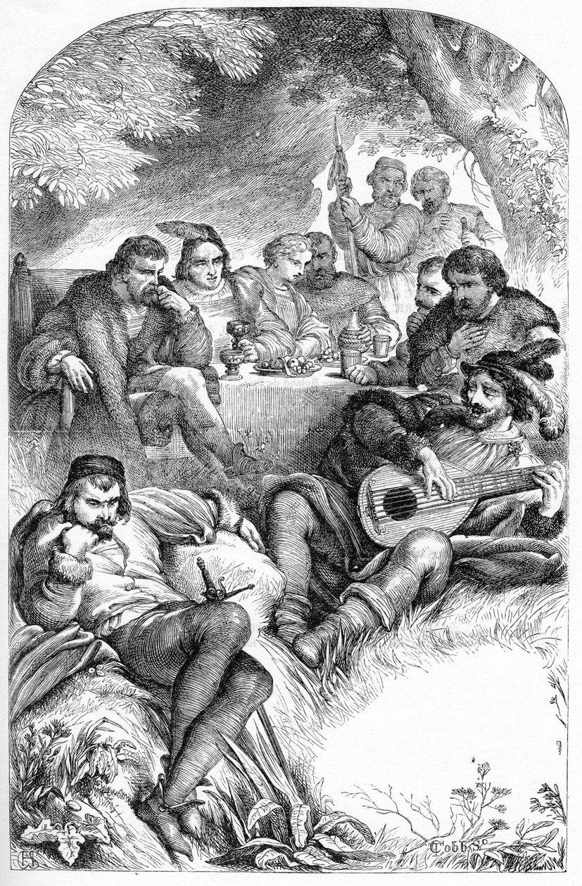 As You Like it - Illustration i "" Værker komplet af William Shakespeare"" 1866 - Illustrationerne og den generelle form for denne udgave er lånt fra Cassells illustrerede Shakespeare, udgivet i London af English School