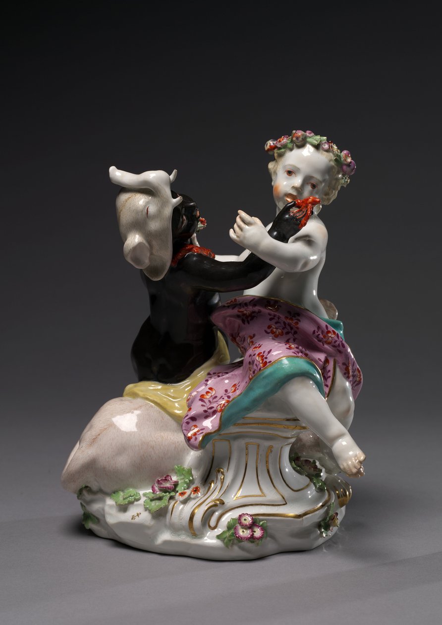 Asien og Afrika, fremstillet af Chelsea Porcelain Factory, ca. 1760 af English School