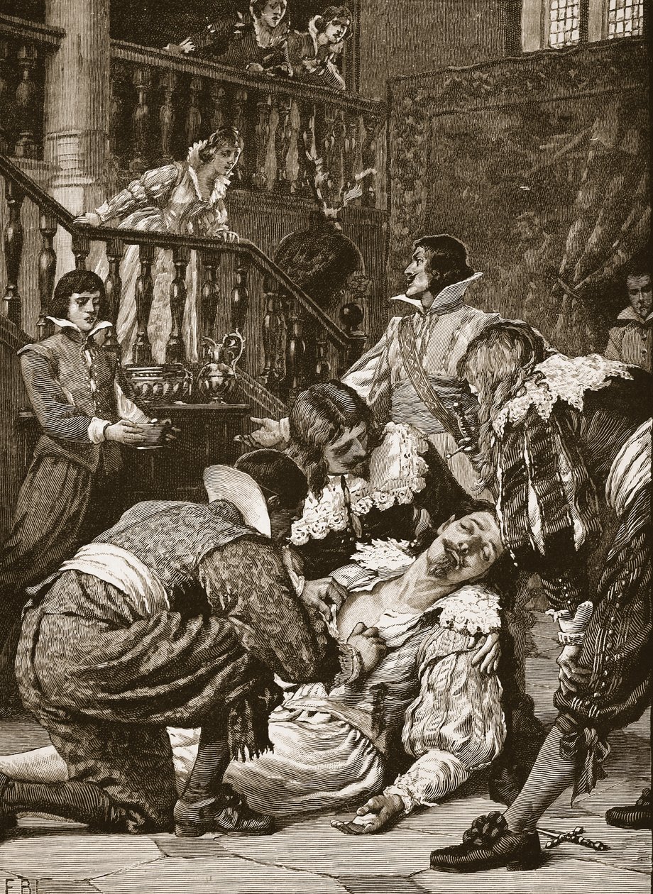 Mordet på hertugen af Buckingham, illustration fra 