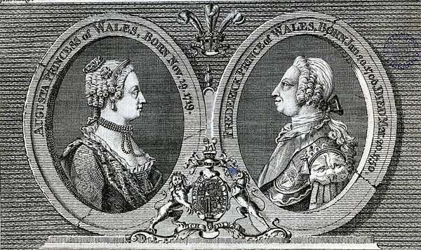 Augusta, Princess of Wales (1719-72) og Frederick Louis, Prince of Wales (1707-51), mindesmærke fra Gentleman