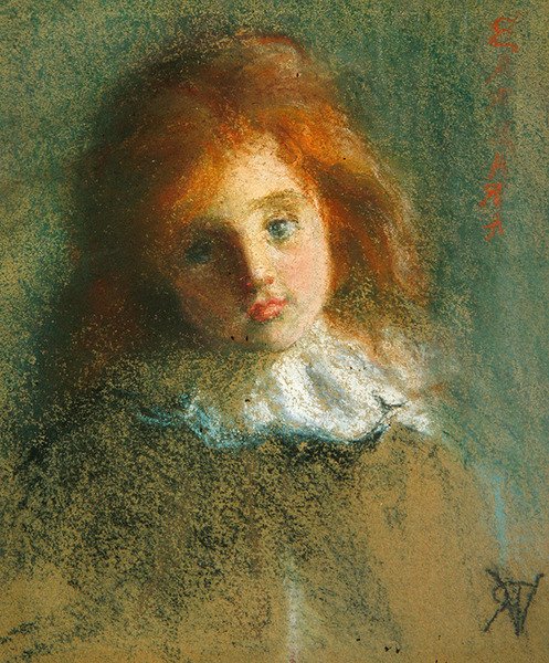 Barbara (pastel på papir) af English School