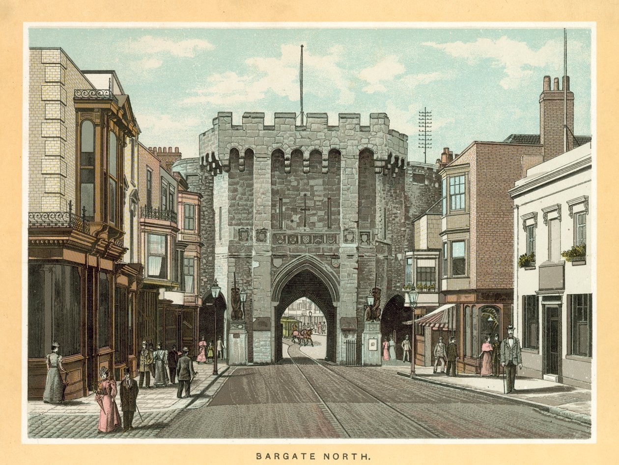 Bargate North (farvelitografi) af English School