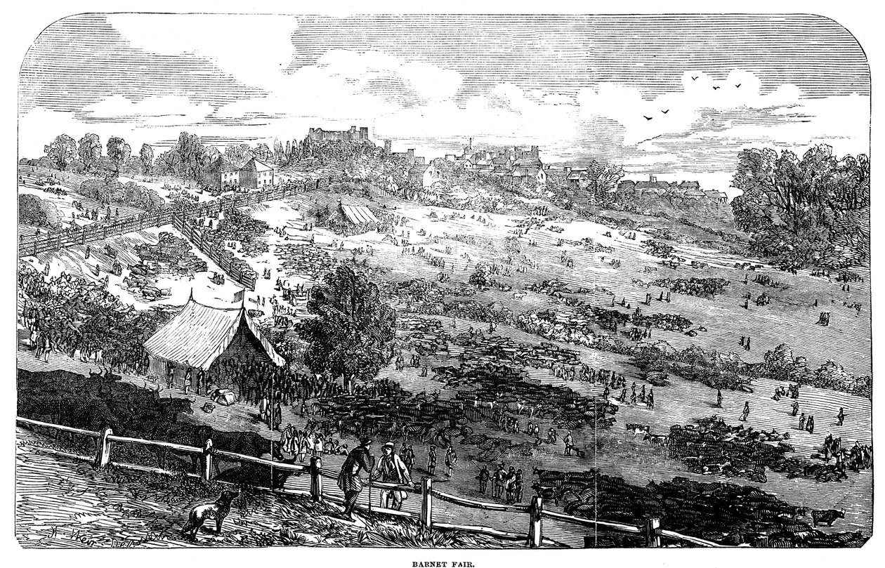 Barnet Fair, 1849 af English School