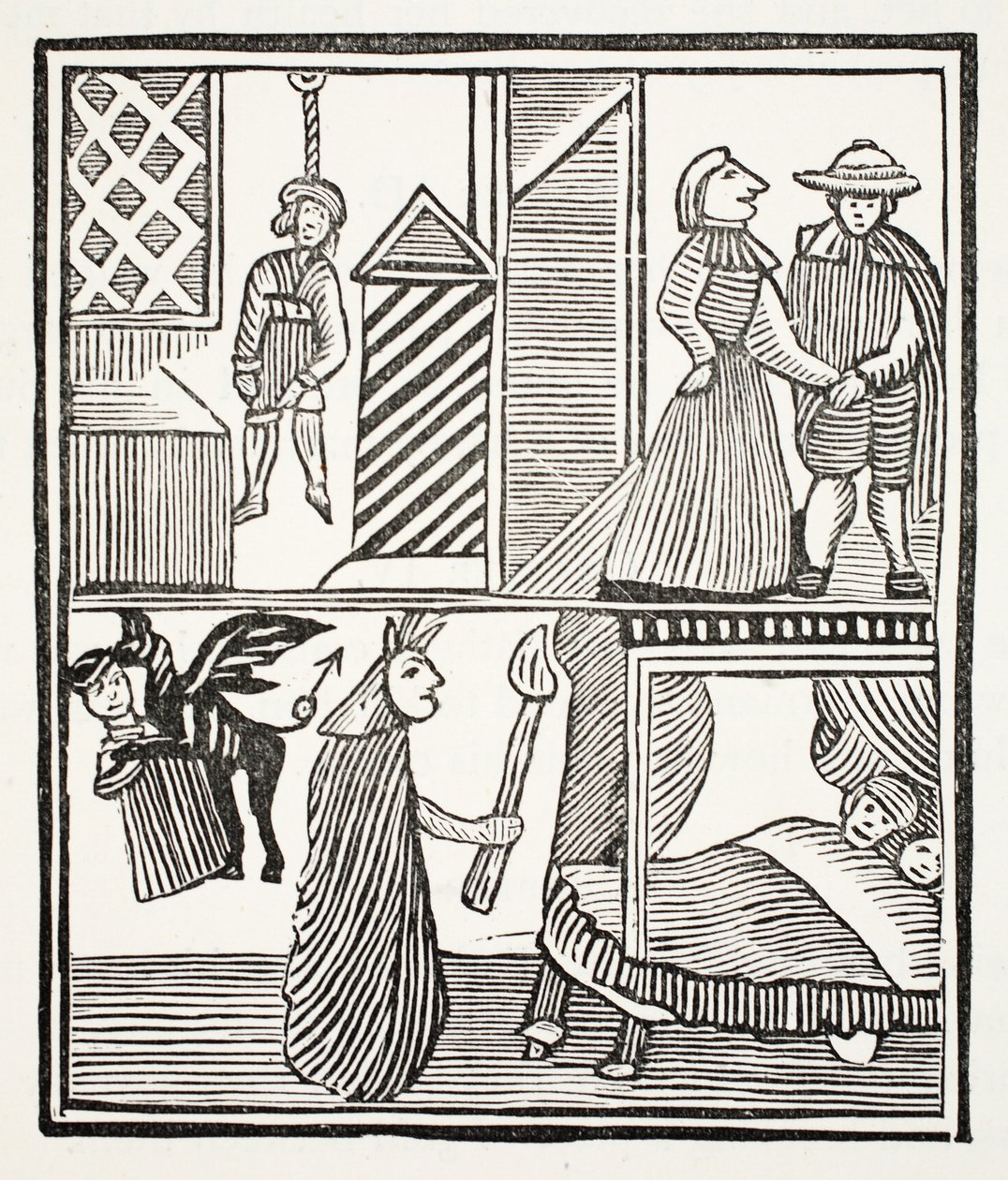 Batemans Tragedy, illustration fra Chap-books of the Eighteenth Century af John Ashton, pub. 1882 af English School
