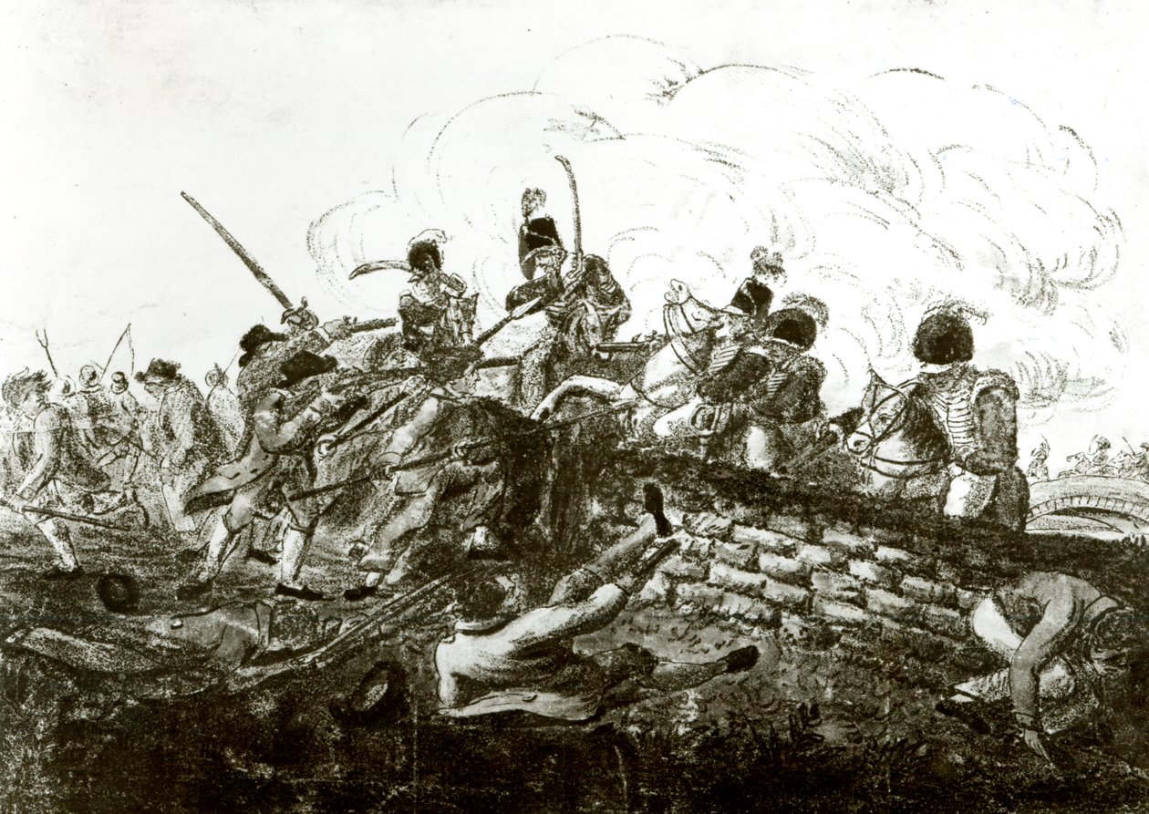 Slaget ved Bonnybridge, 1820 af English School