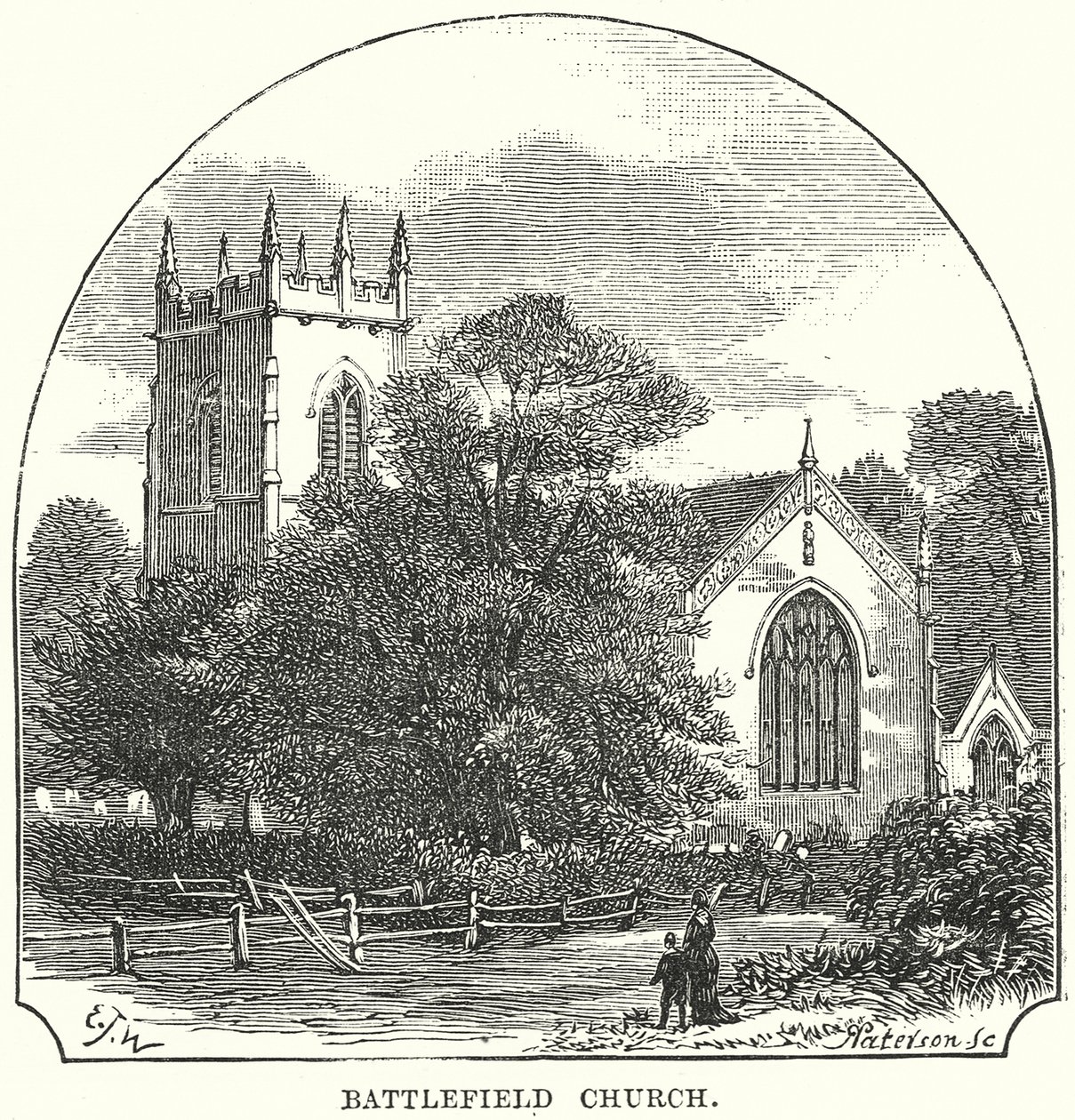 Battlefield Church (gravering) af English School