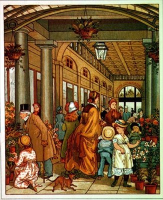 Bedford Conservatories, bogillustration (farvelitografi) af English School