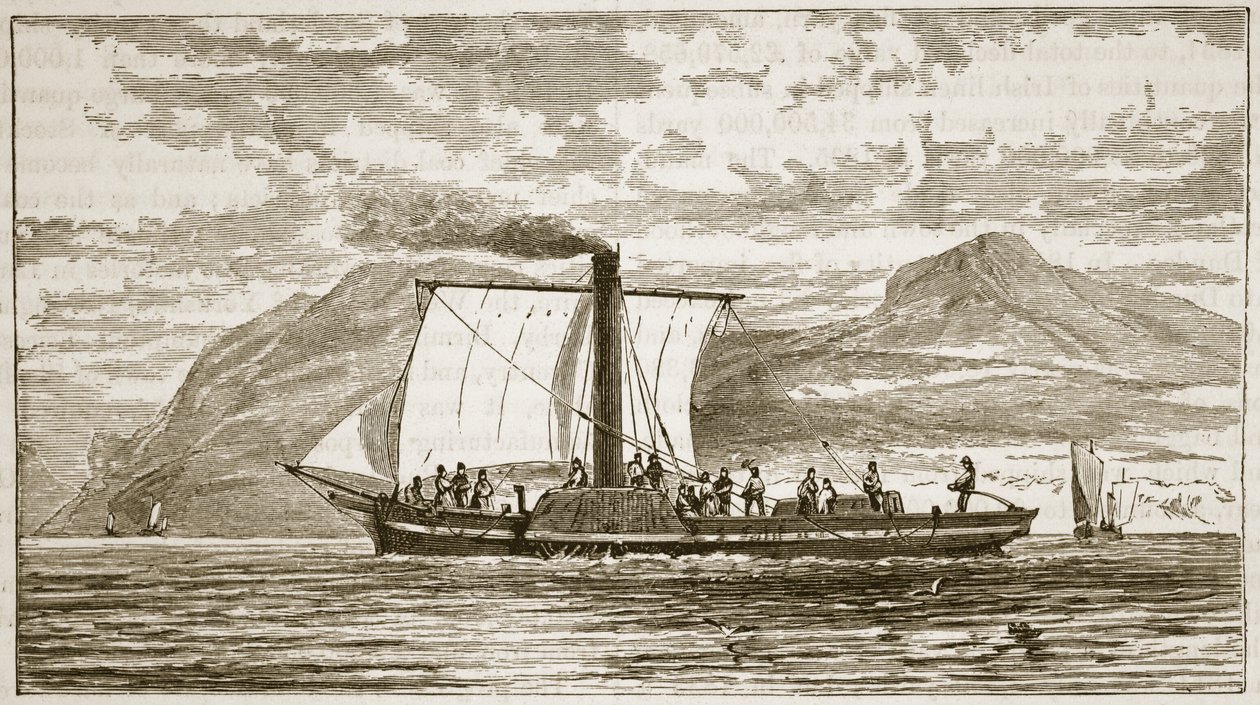 Bells Comet, illustration fra Cassells Illustrated History of England (sepia foto) af English School
