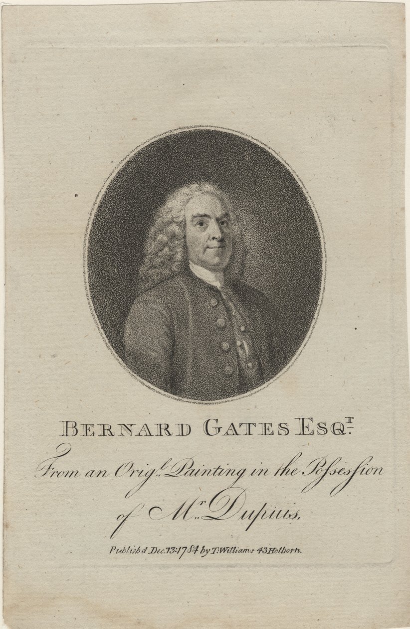 Bernard Gates, 1784 (stipstik) af English School