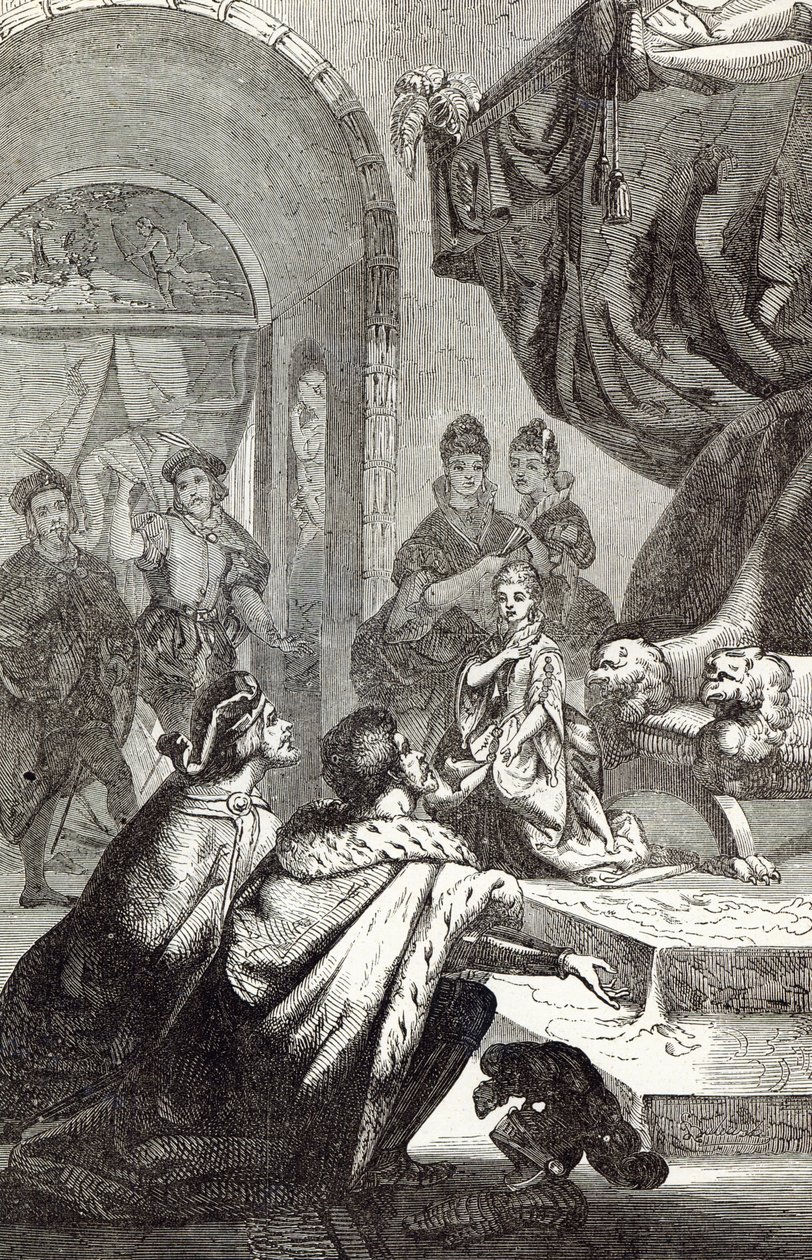 Trolovelse af den franske prinsesse til Richard II, illustration fra 