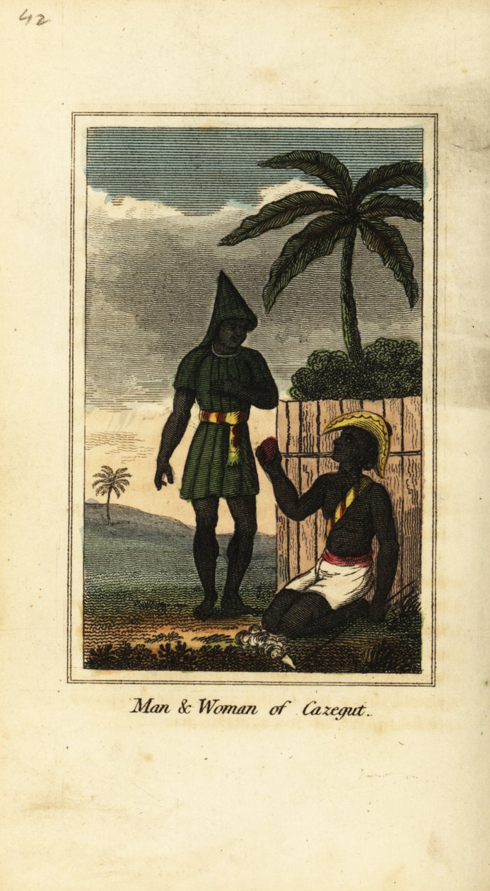 Bijogos mand og kvinde fra Cazegut (Bissagos Islands, Guinea Bissau, Vestafrika) af English School