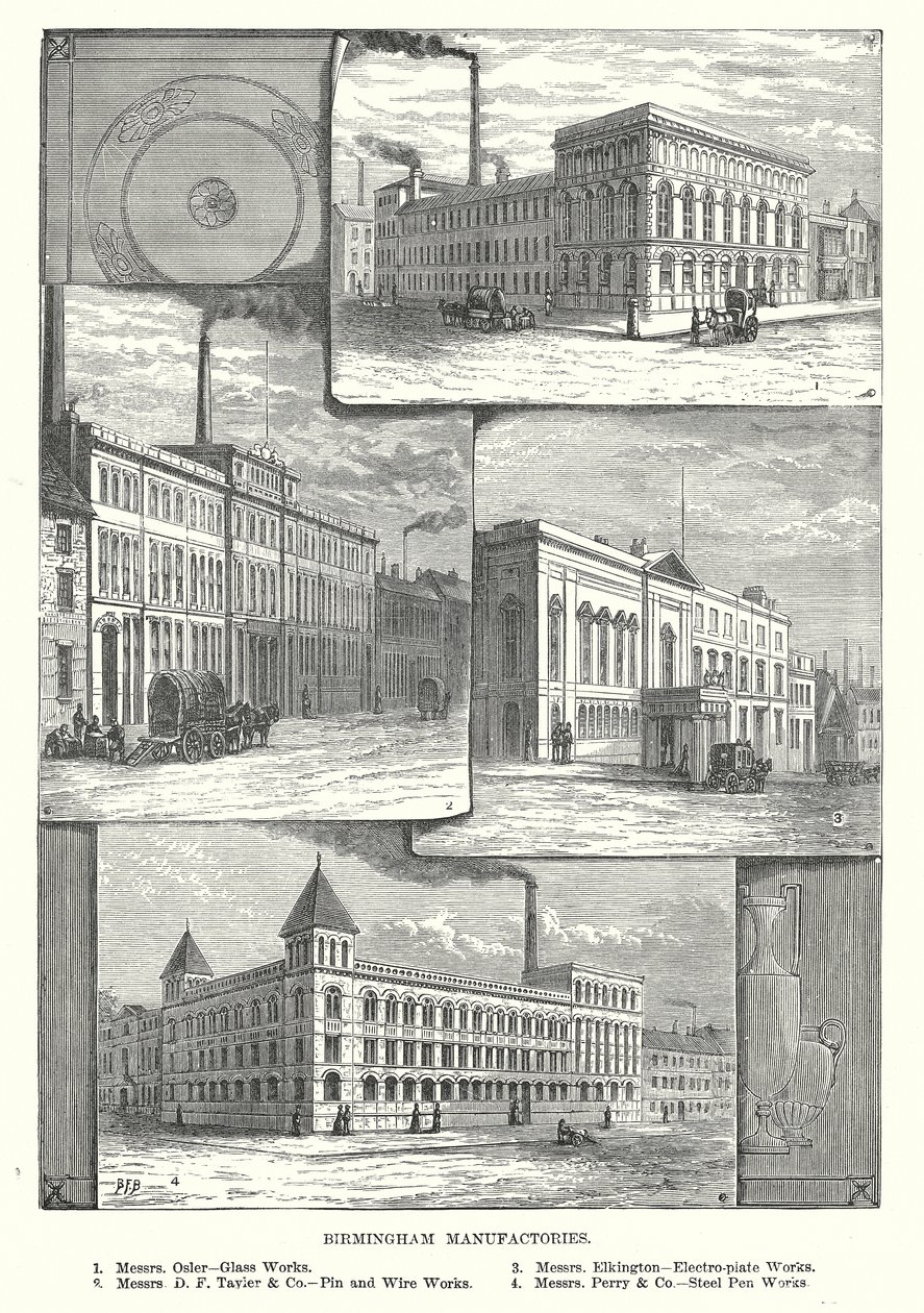 Birmingham Manufactories (gravering) af English School