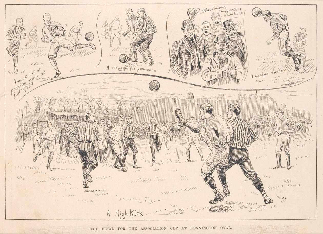 Blackburn Rovers vs. Nottingham County, fra The Illustrated Sporting and Dramatic News, 23. marts 1891 af English School