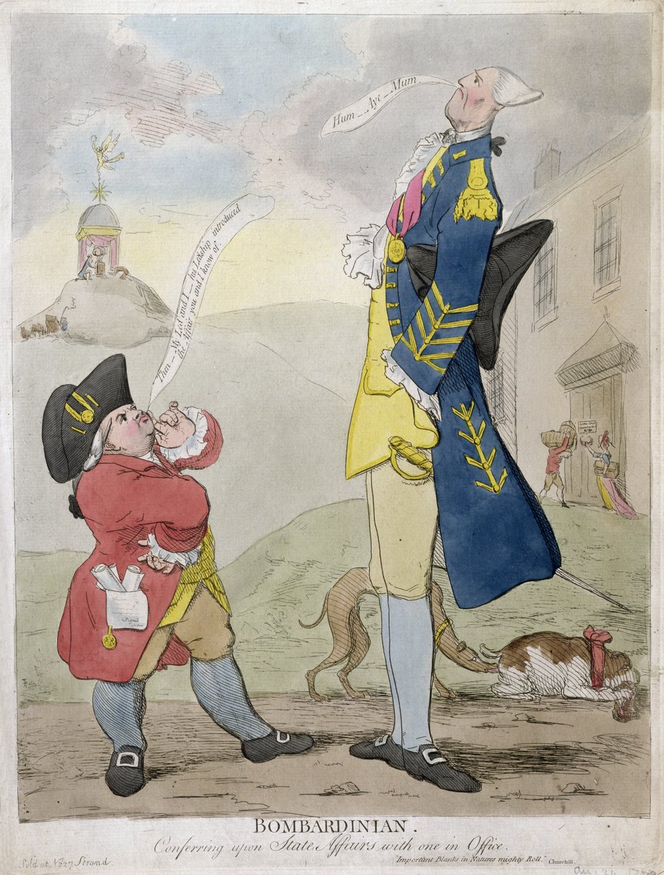 Bombardinsk (håndfarvet radering) af English School