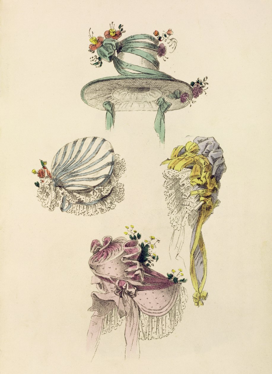 Motorhjelmer til en lejlighed, modetallerken fra Ackermanns Repository of Arts af English School