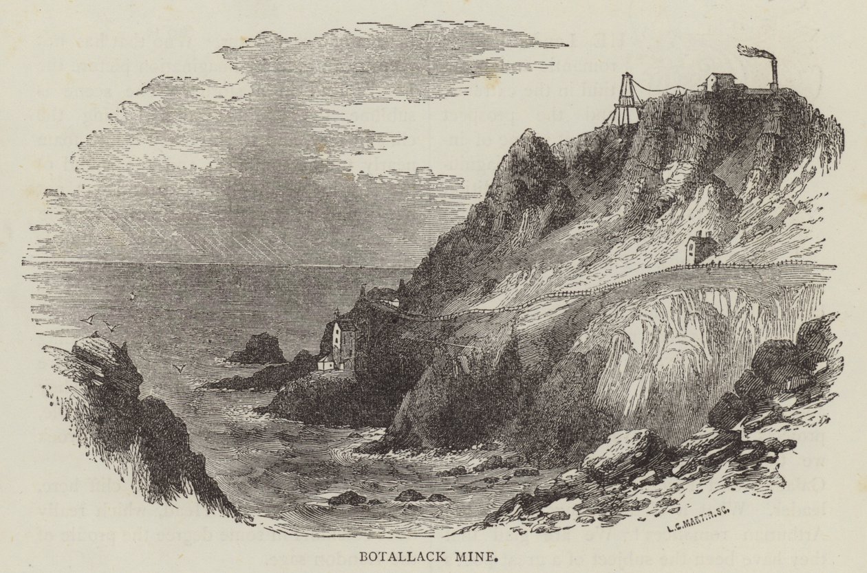 Botallack Mine (gravering) af English School