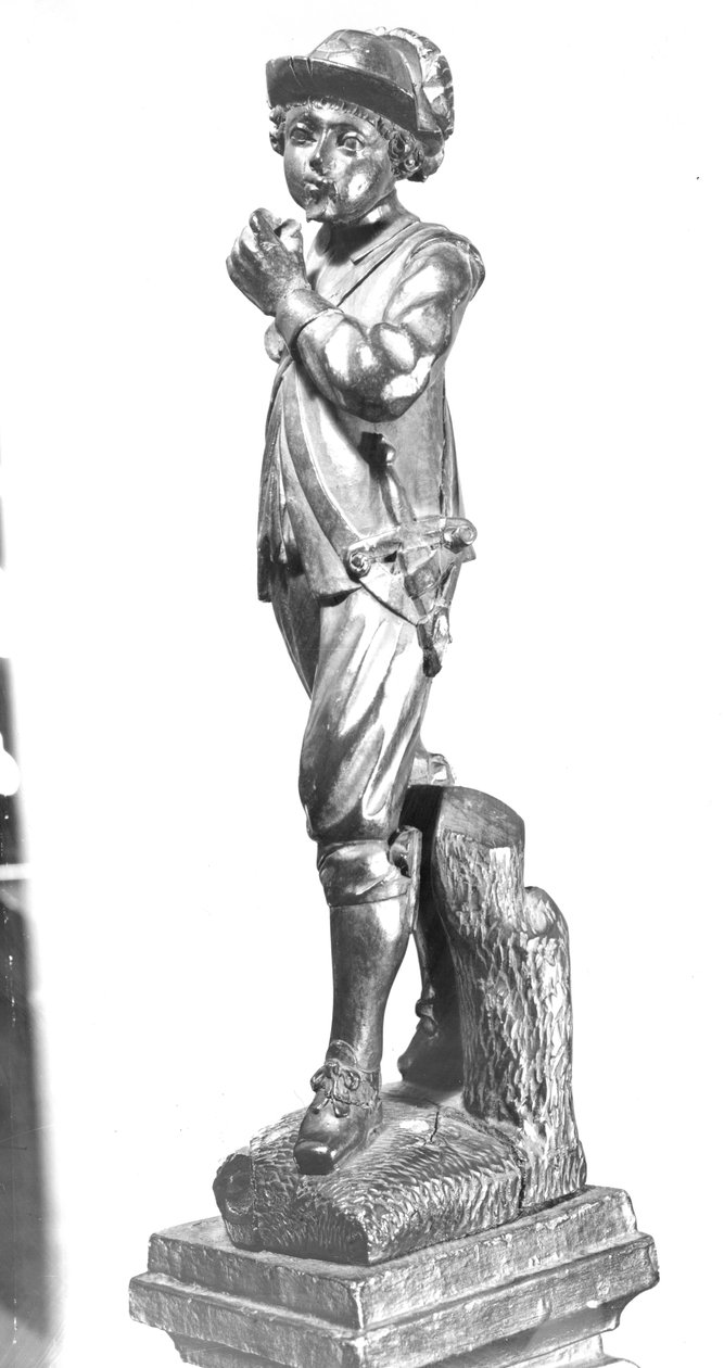 Boy Playing a Fife, 1638 (udskåret træ) af English School