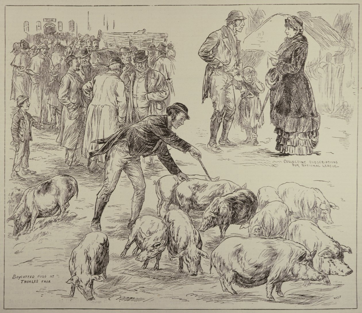 Boycotting in Ireland, fra The Illustrated London News, 4. oktober 1886 af English School