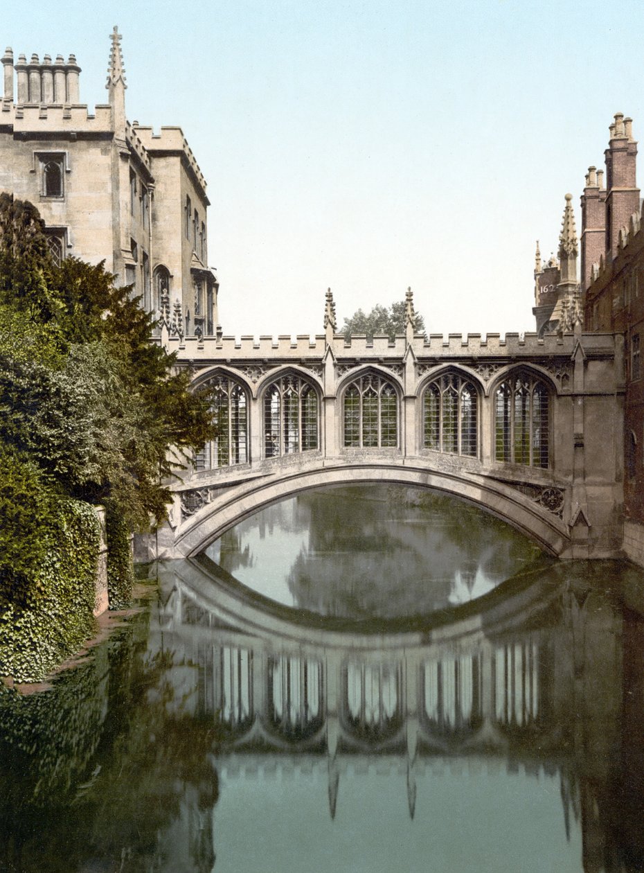 Bridge of Sighs, Cambridge (håndfarvet foto) af English School