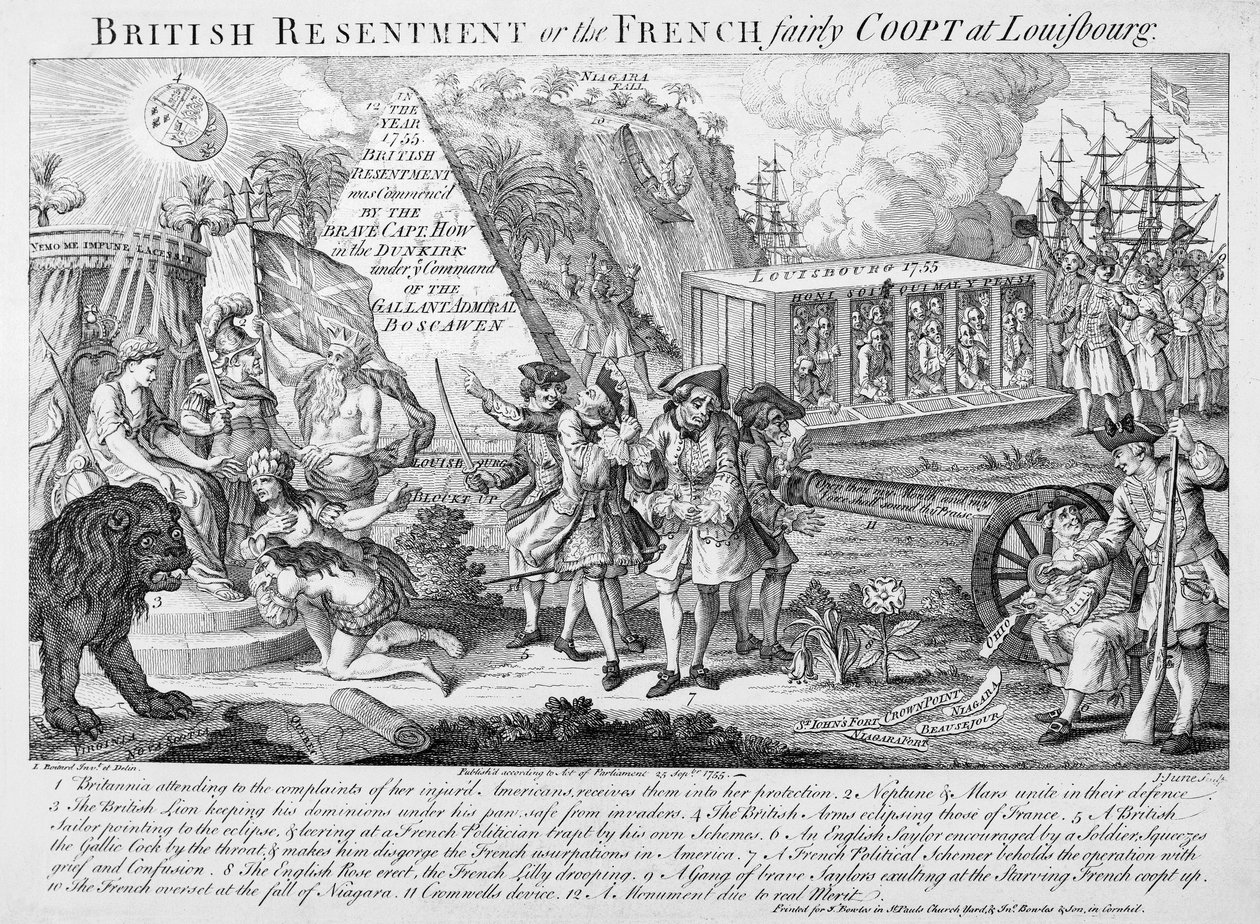 British Resentment eller, den franske Fairly Coopt i Louisbourg, offentliggjort 25. september 1755 (se også 286310) af English School