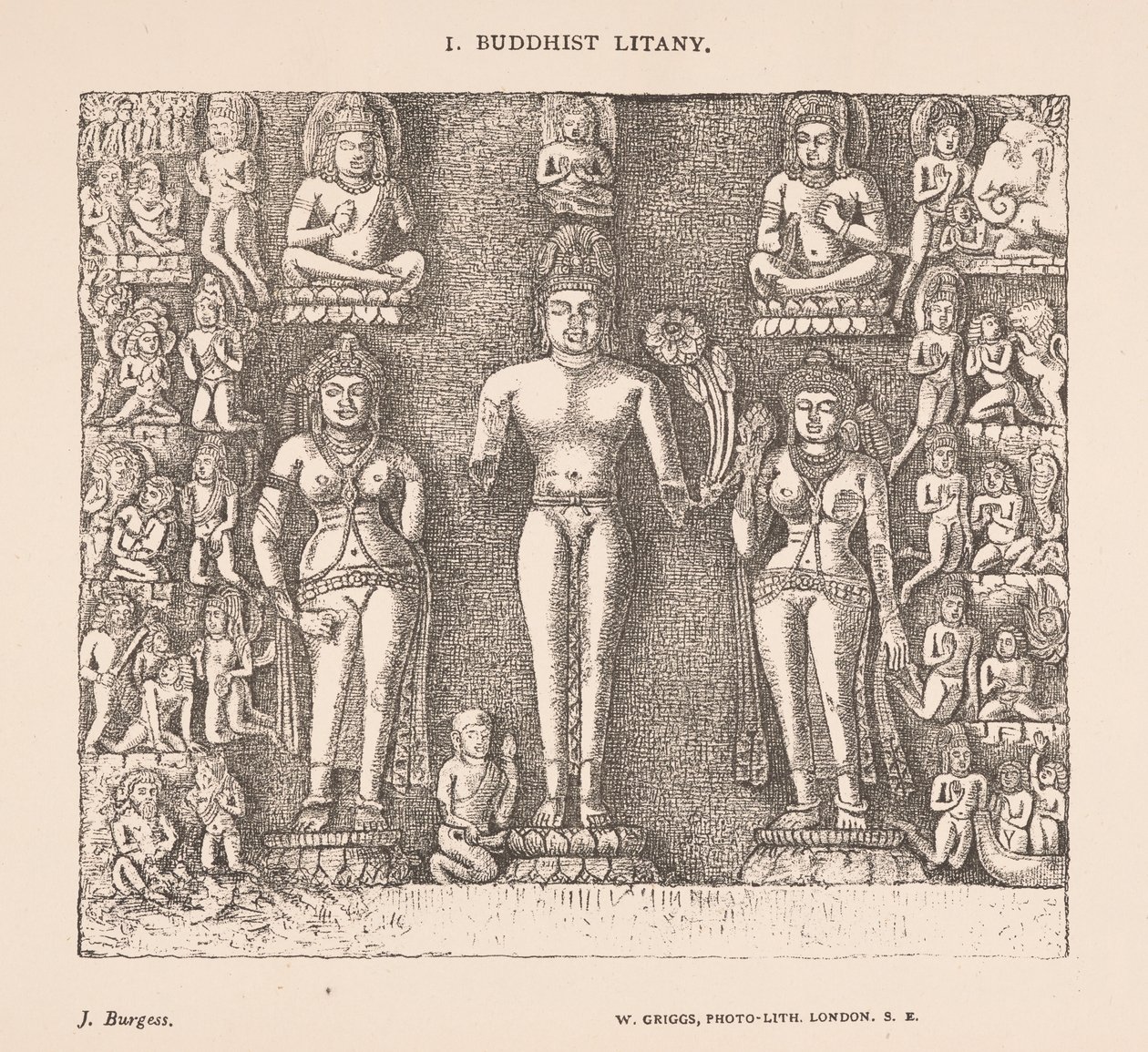 Buddhist Litany, fra The Cave Temples of India af James Fergusson og J. Burgess af English School