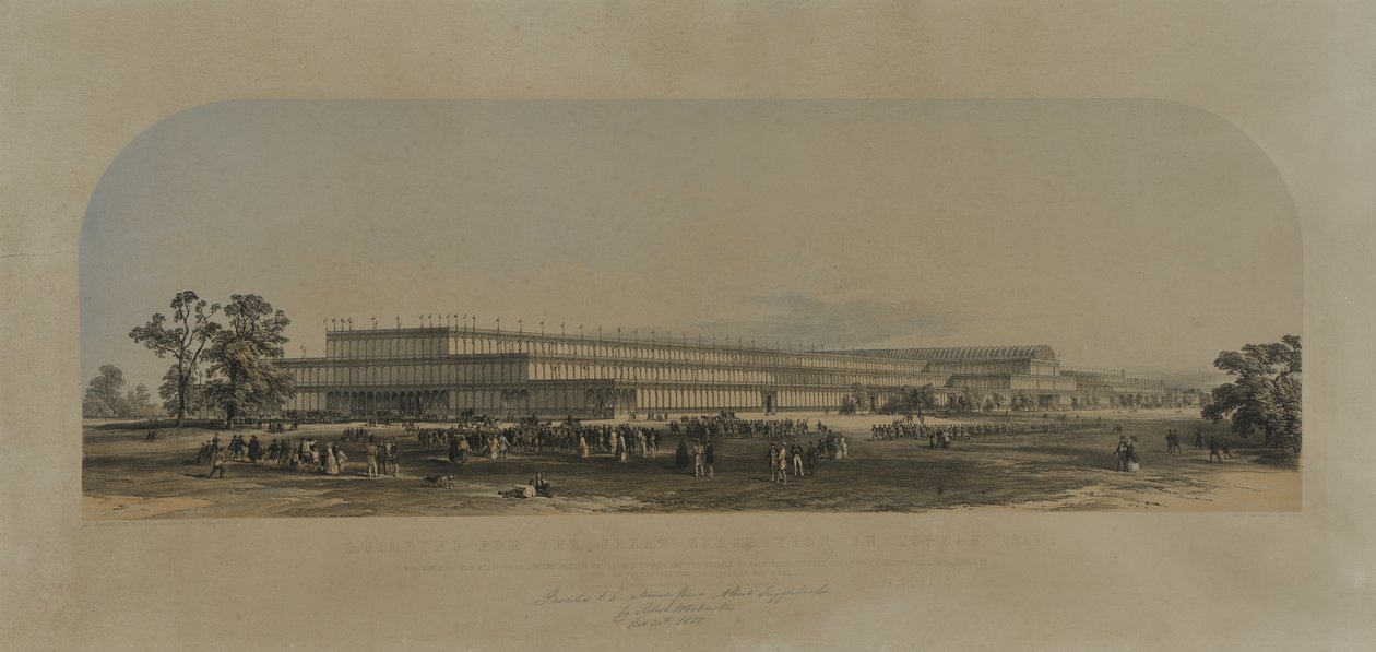 Building for the Great Exhibition in London, 1851dani af English School