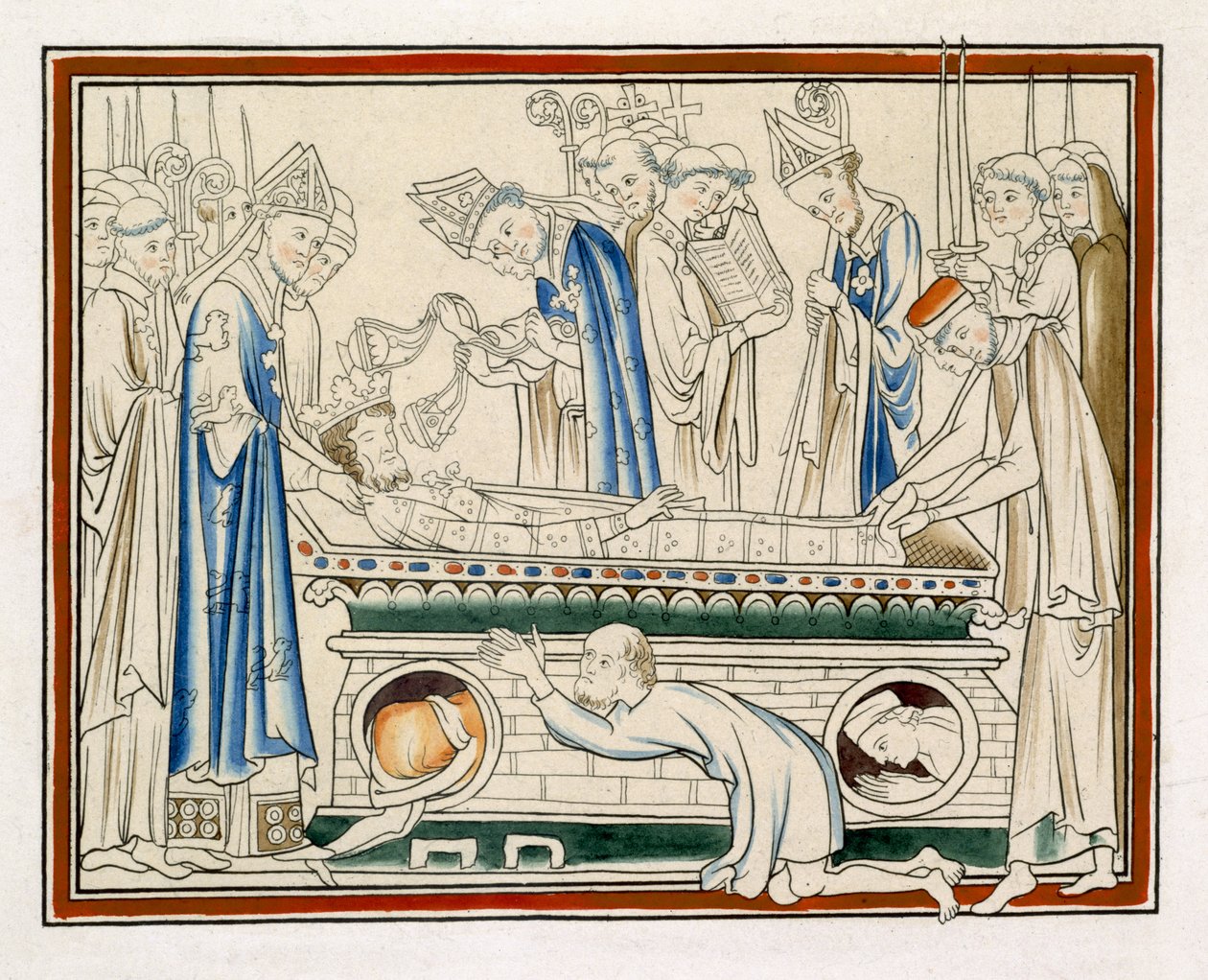 Begravelse af Edward Confessor, illustration fra en faksimile af The Life of St Edward the Confessor af English School