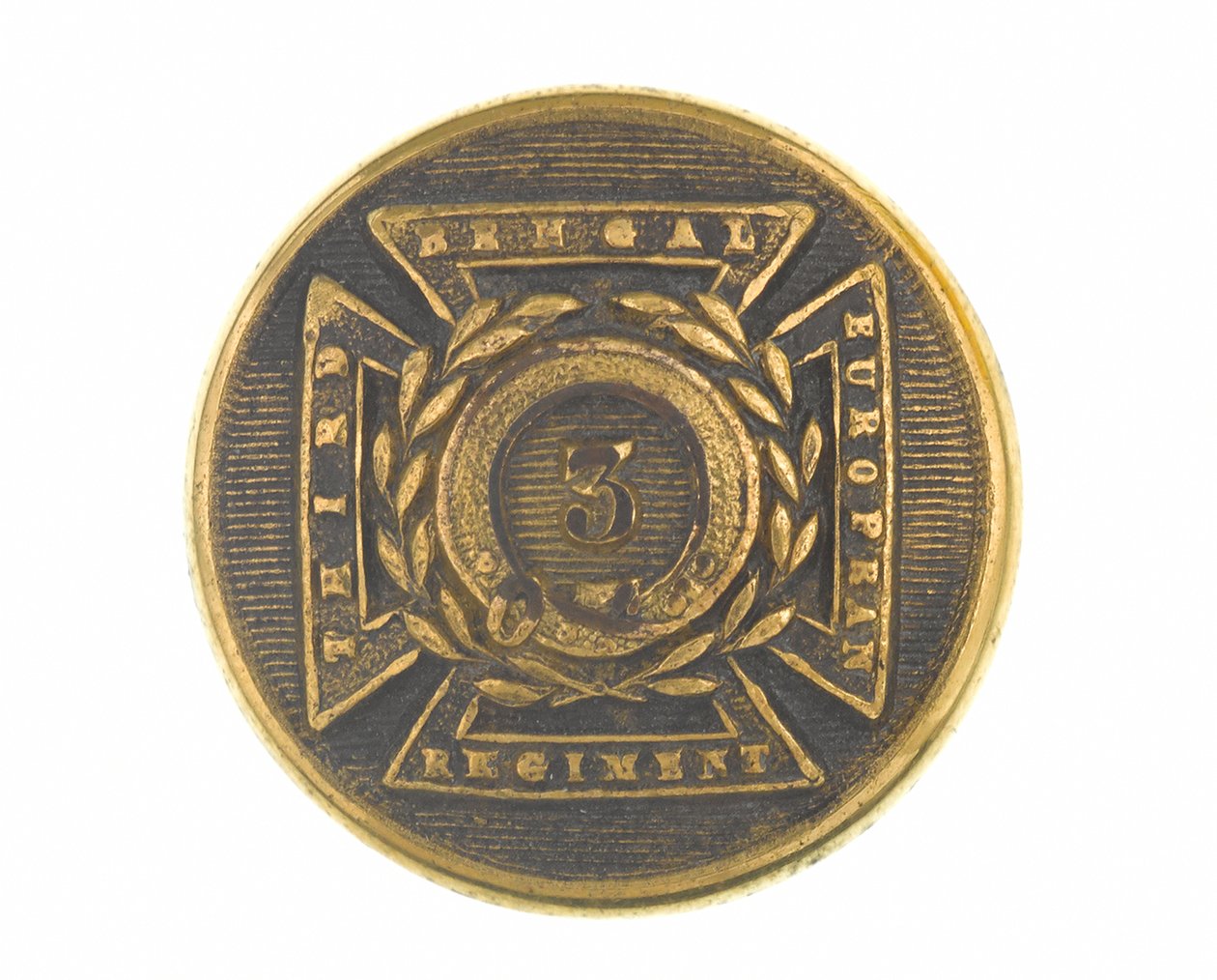 Button, officer, 3. bengalske europæiske regiment, 1854-1861 af English School