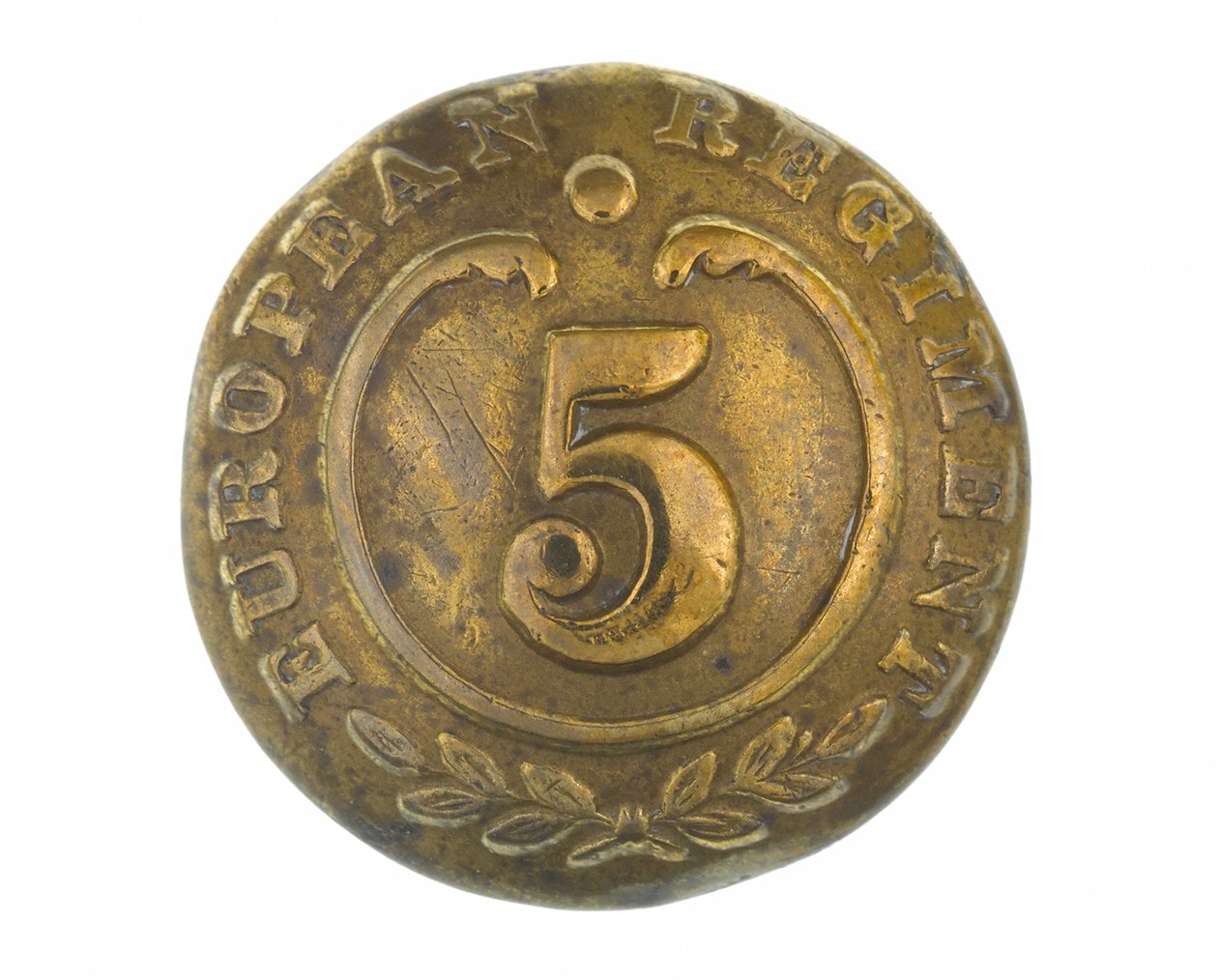 Button, andre rækker, 5. Bengalske europæiske regiment, 1858-1860 af English School