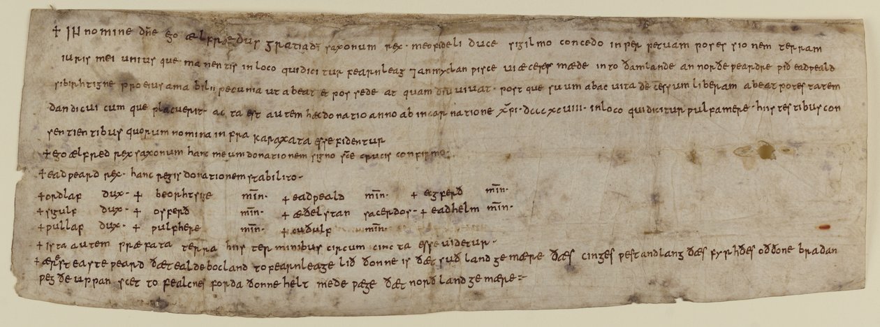 CCA-ChAnt/F/150 Charter of King Alfred, c898 af English School