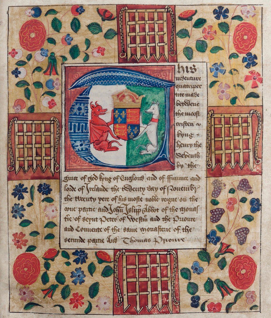 CCA-ChAnt / W / 48C Quadripartite indenture of King Henry VII, 20 Nov 1504 af English School
