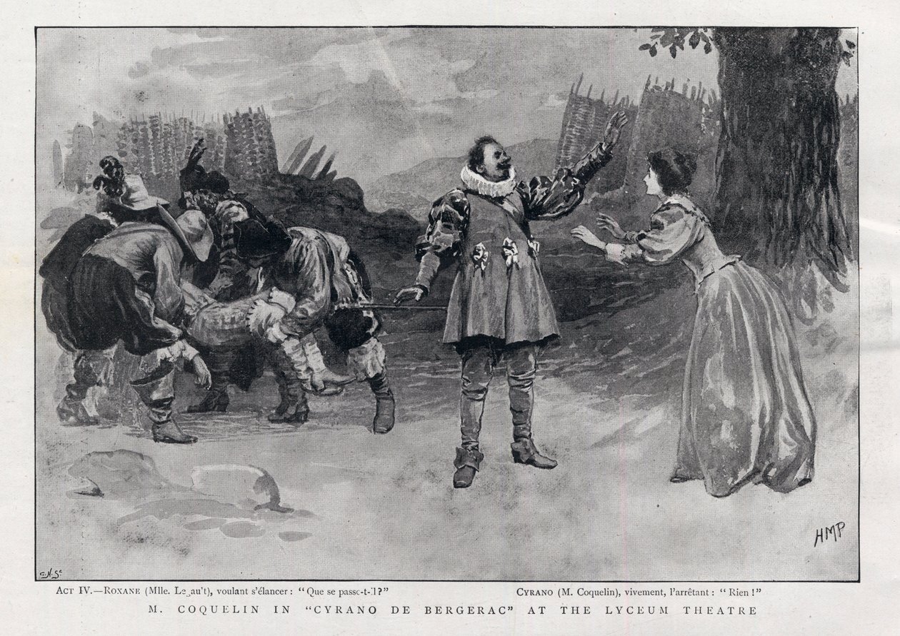 CONSTANT COQUELIN Aine (ældste) engelsk skuespiller i rollen som Cyrano de Bergerac på Lyceum Theatre, London 1898 af English School