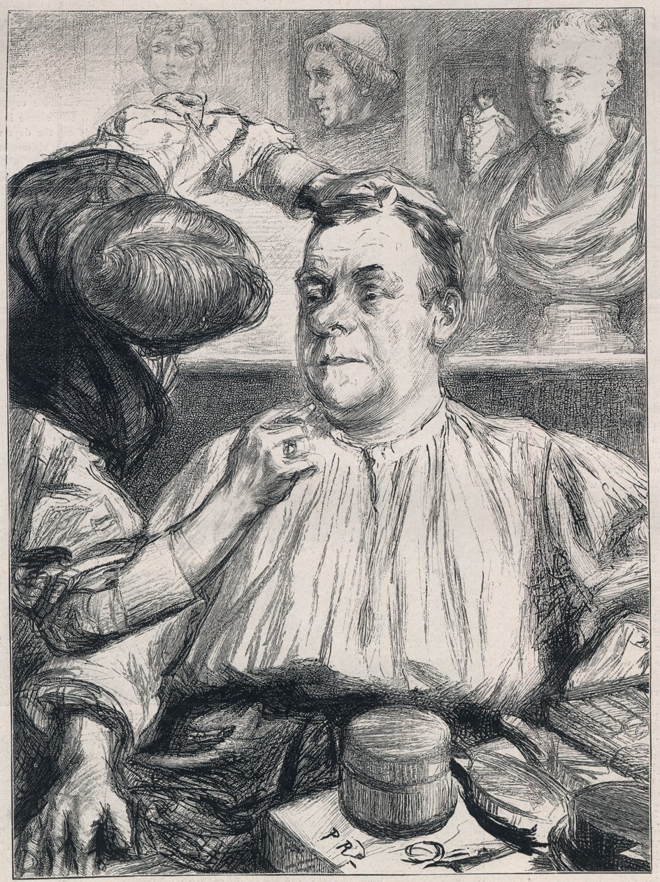 COQUELIN i sit omklædningsrum: CONSTANT COQUELIN Aine (ældste) engelsk skuespiller i rollen som Cyrano de Bergerac på Lyceum Theatre, London af English School